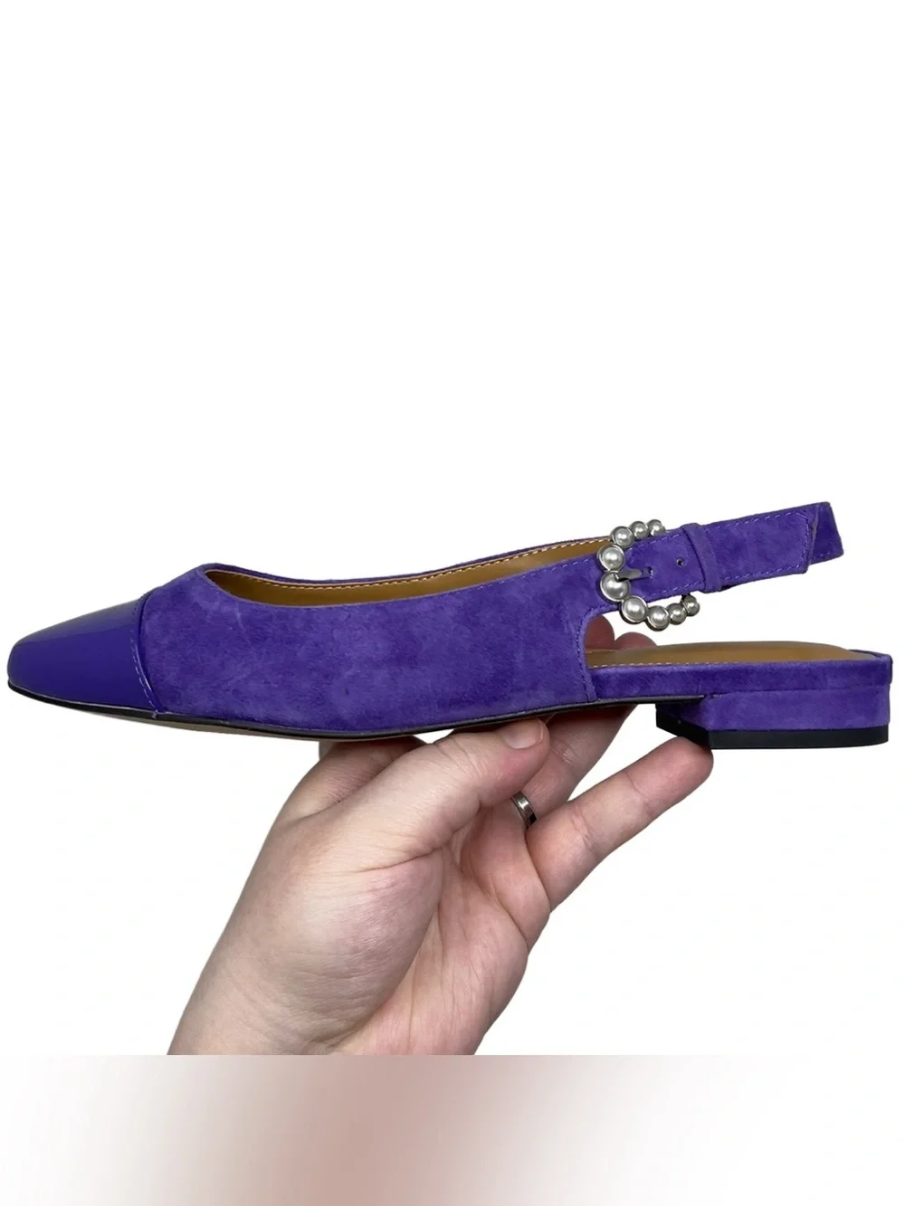 Talbots “Edison” Purple Suede Cap Toe Slingback Flats Women’s Size 7M
